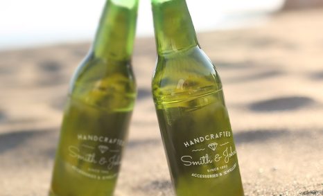 Free Beach Beer Bottle Mockup