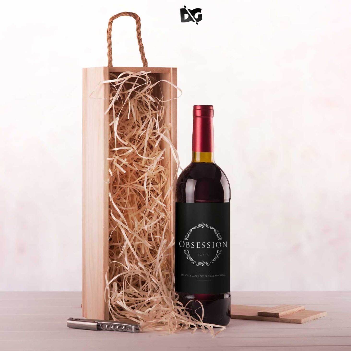 Download Wine Packaging Label Mockup | Free PSD Freebies Mockup