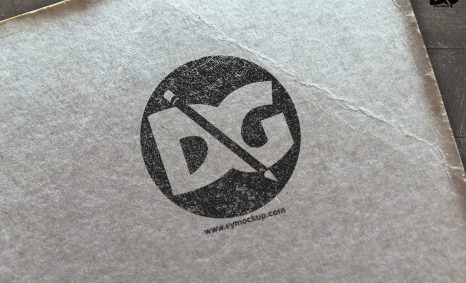 Paper PSD Logo Stamp Mockup