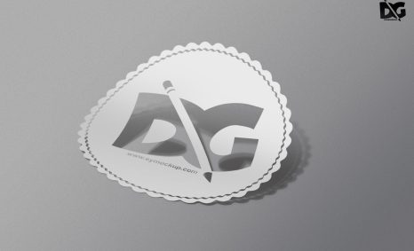 White Sticker PSD Logo Mockups