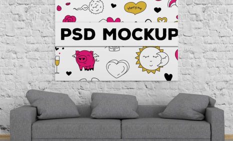Free Dining Room Poster Painting Mockup