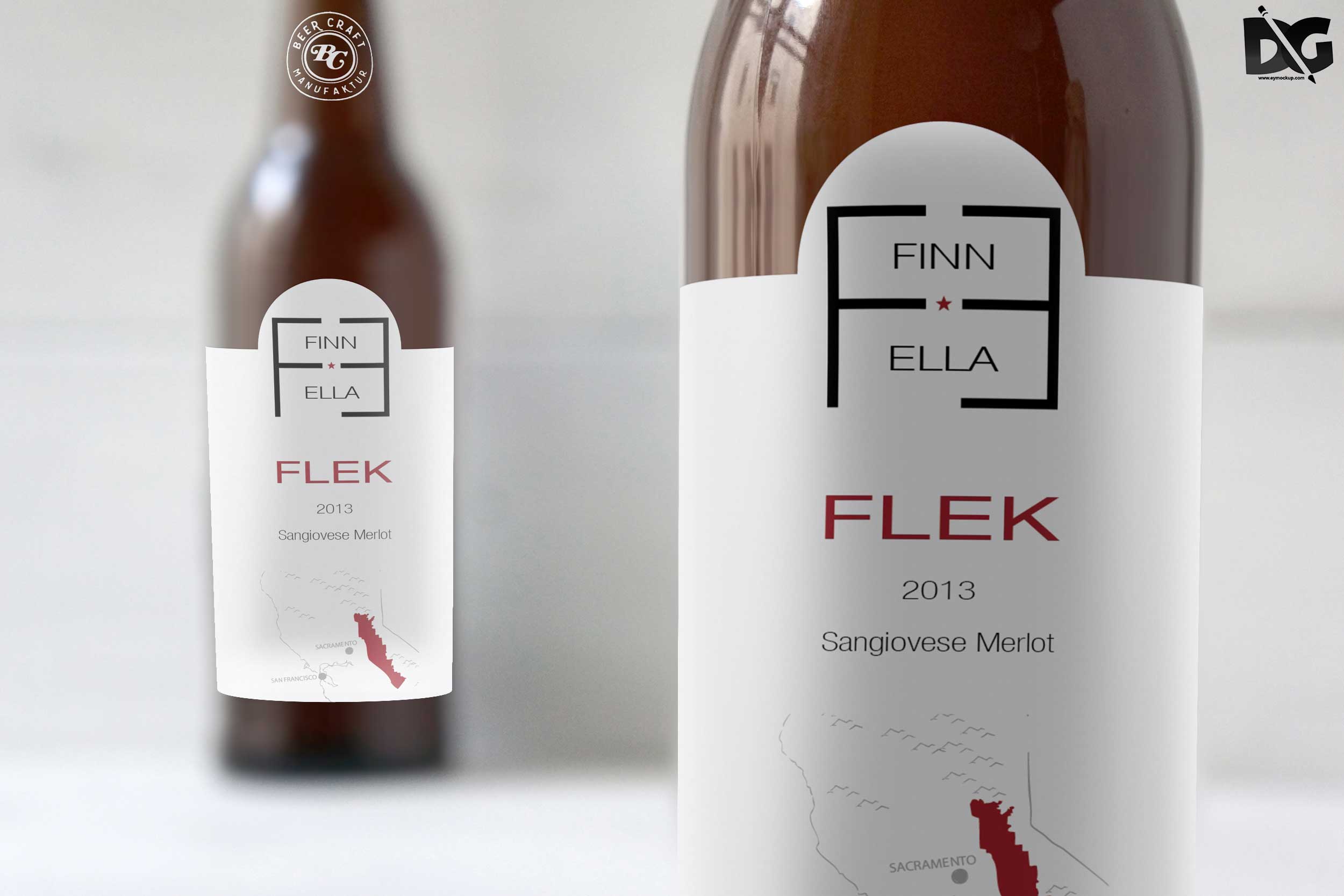 Free Download PSD Bottle Label Artwork Mockup Free PSD