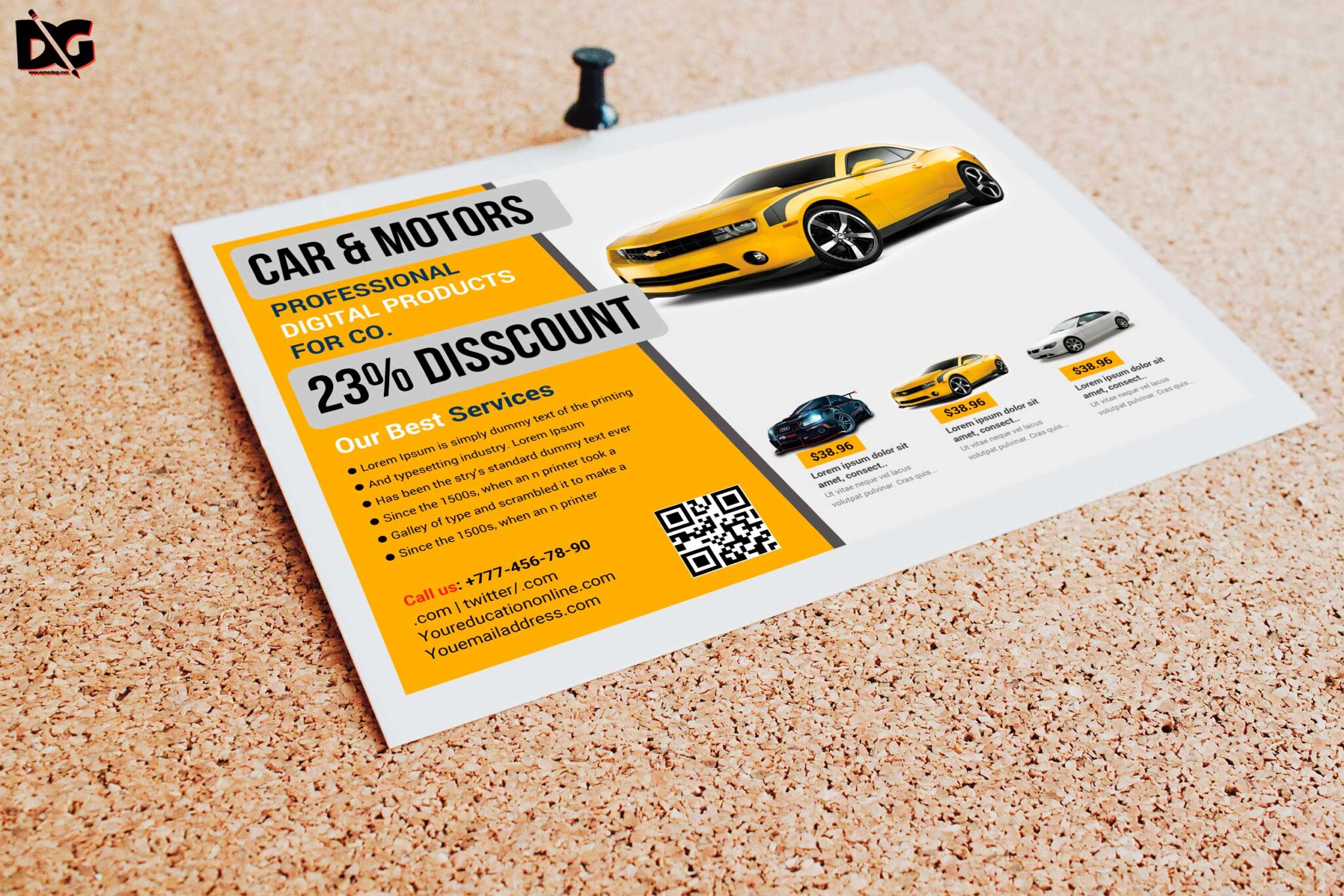 Free Half Fold Car Product Flyer Template
