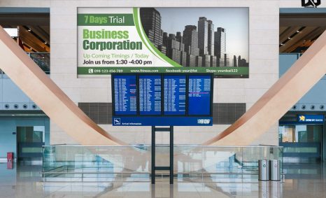 Free Mock-up Billboard  Airport Lobby