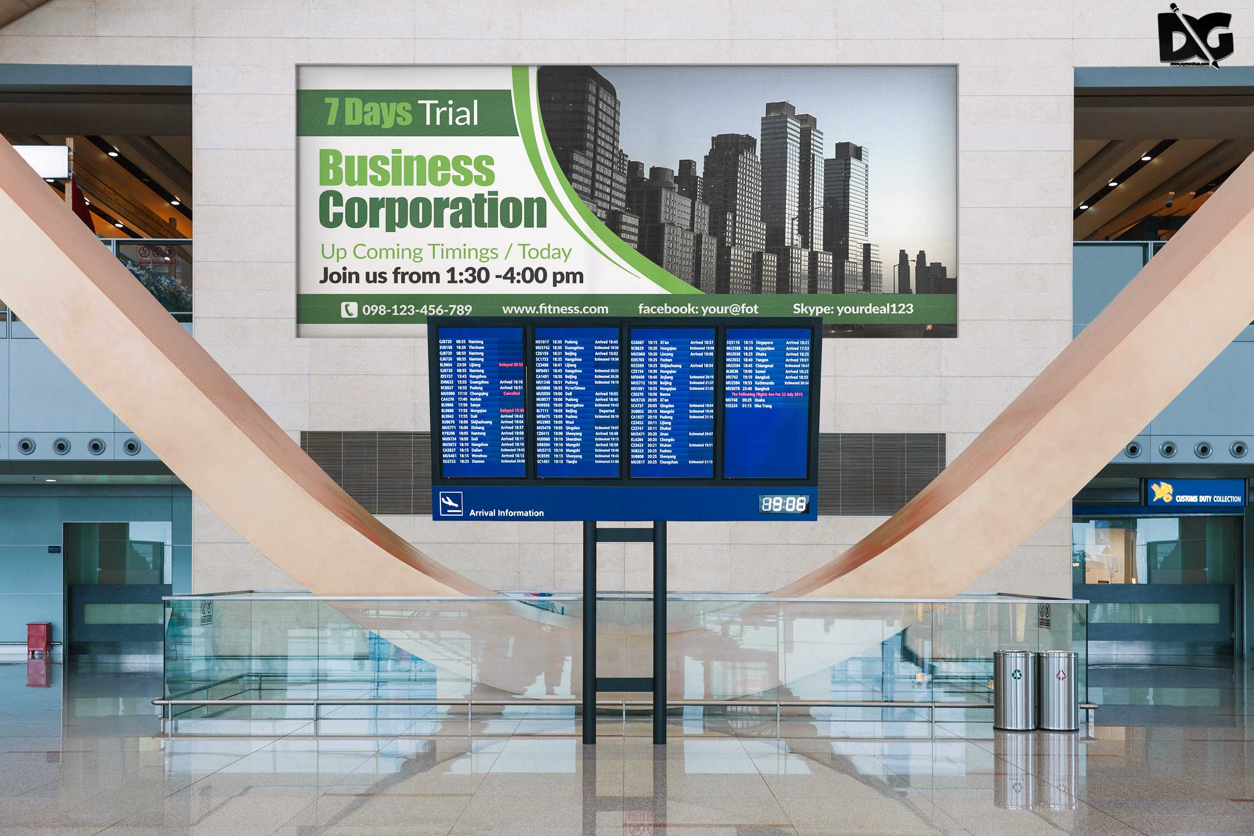 Free Mockup Billboard Airport Lobby Free PSD Freebies