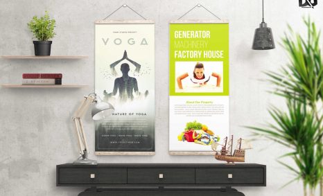 Free Mock-up Hanging Roll-up Banner