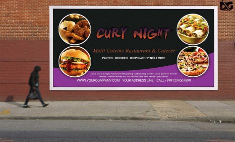 Free Night Restaurant PSD Billboard Design Template