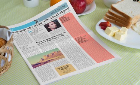 Free PSD Newspaper Front Page Mockup