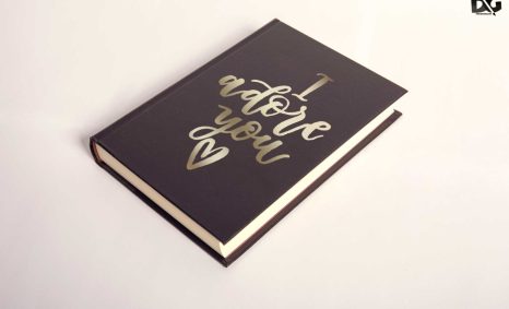 Free PSD Tilt Leather Book Front Cover Design Mockup