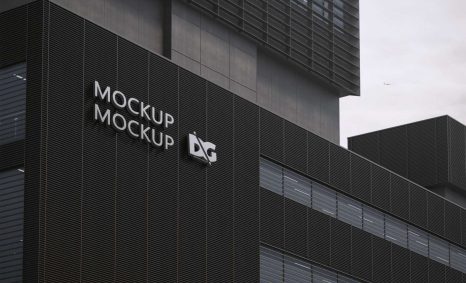 Free Office Building PSD Logo Mockup