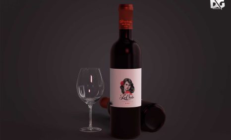 Free Red Wine Bottle Label Mockup