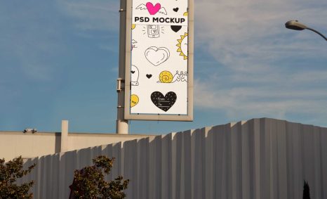 Free Vertical Billboard PSD Mockup