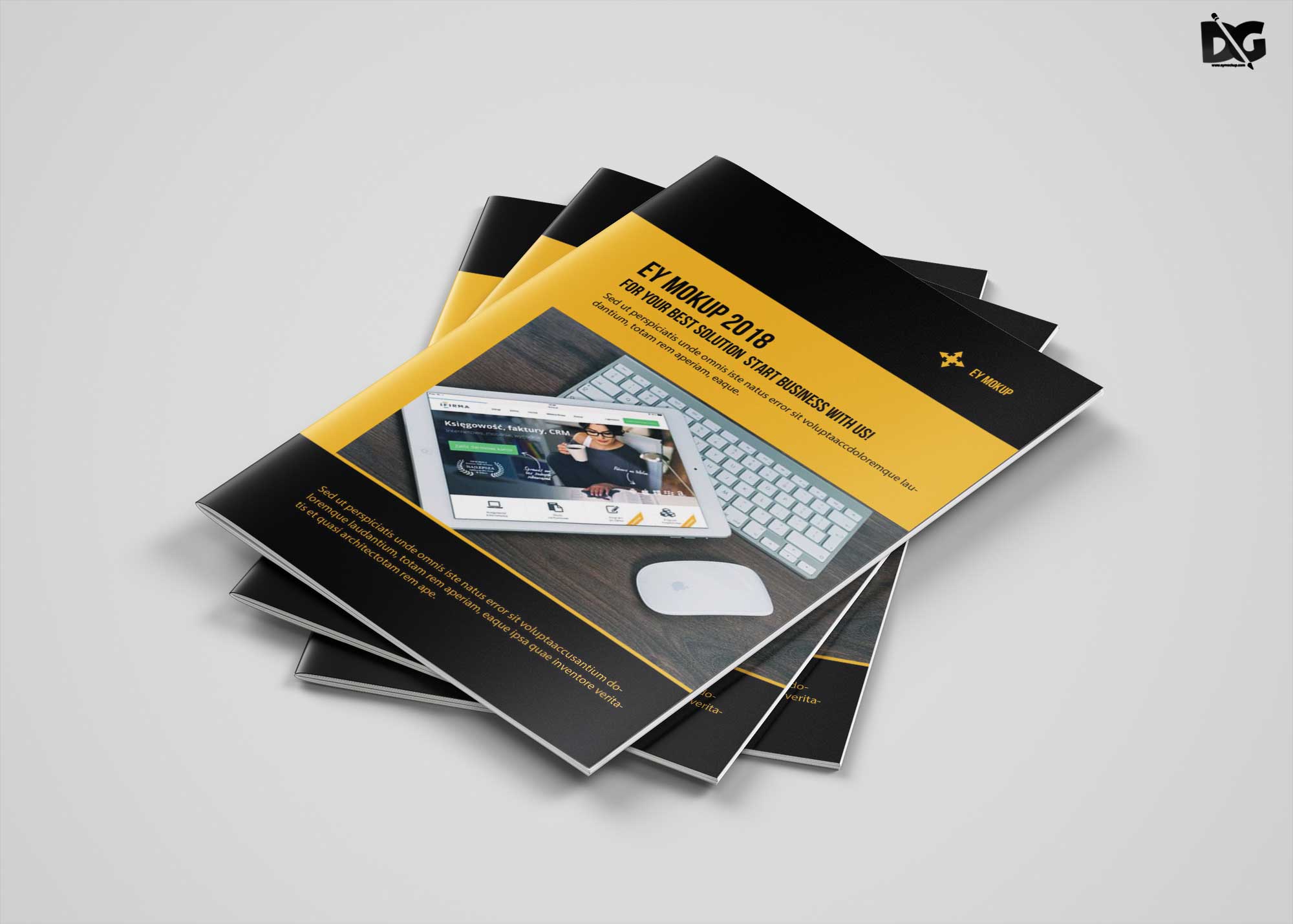 Free Creative Bi-Fold Business Brochure PSD Template