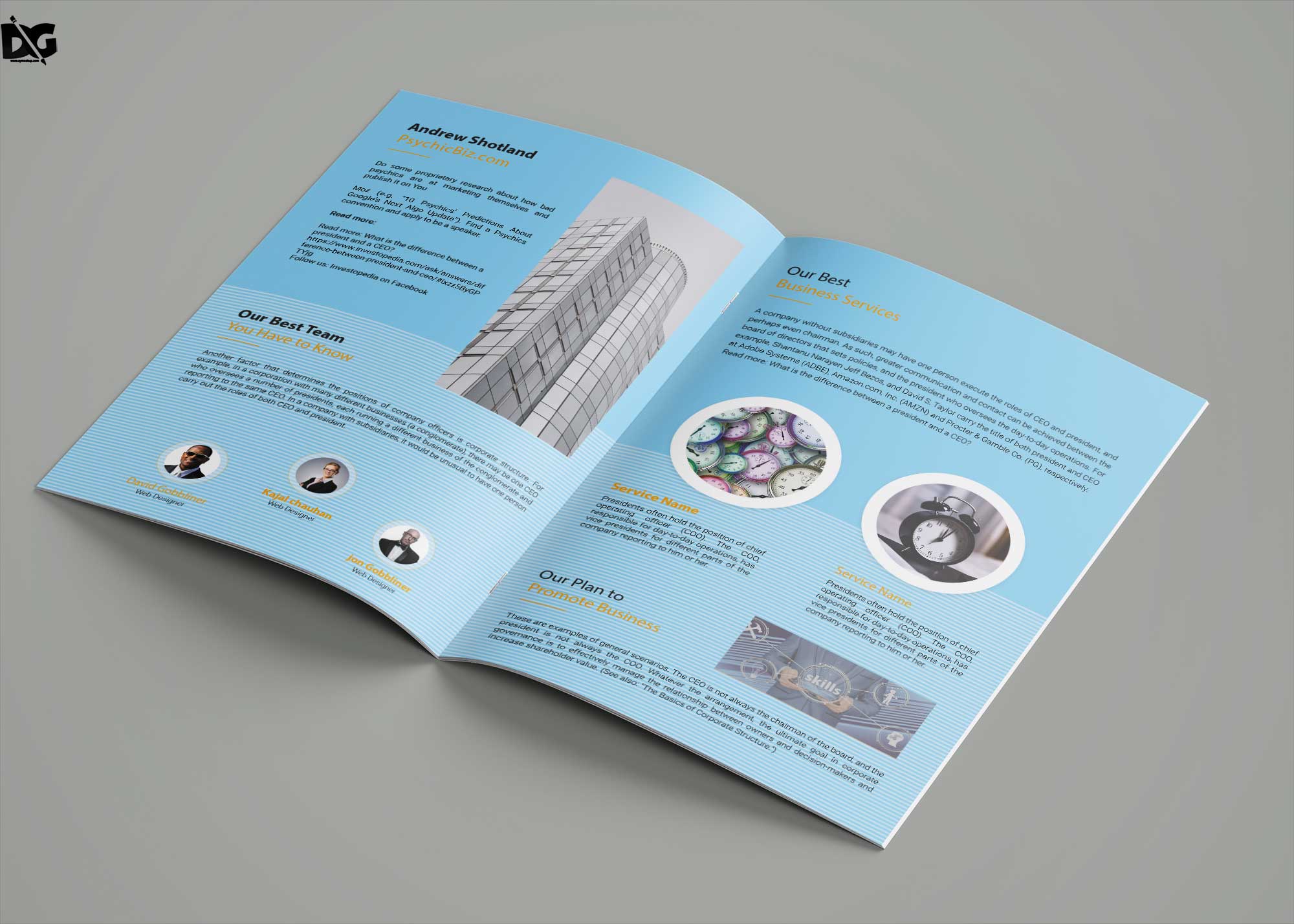 Download Free Bi-Fold Brochure Mockup 3 Brochure template