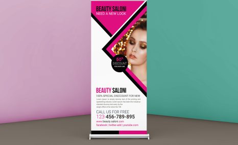 Free Beauty Salon Roll up Banner Design Template