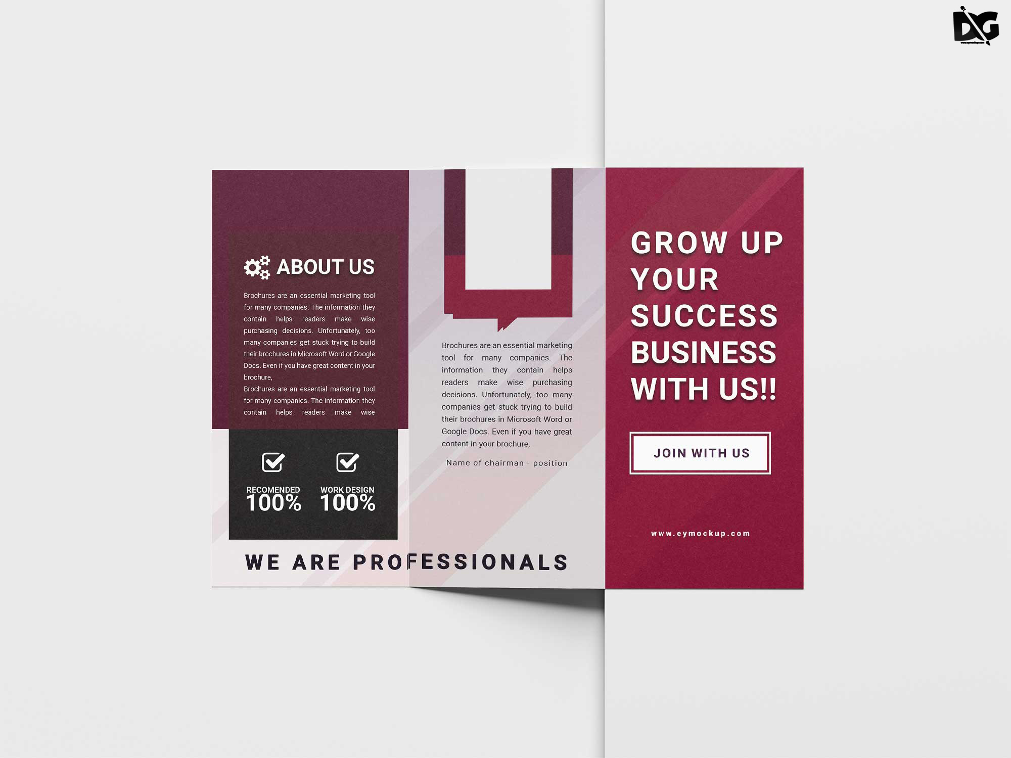 Free Business Tri-Fold Brochure Template - PSD Freebies Mockup In Google Docs Tri Fold Brochure Template