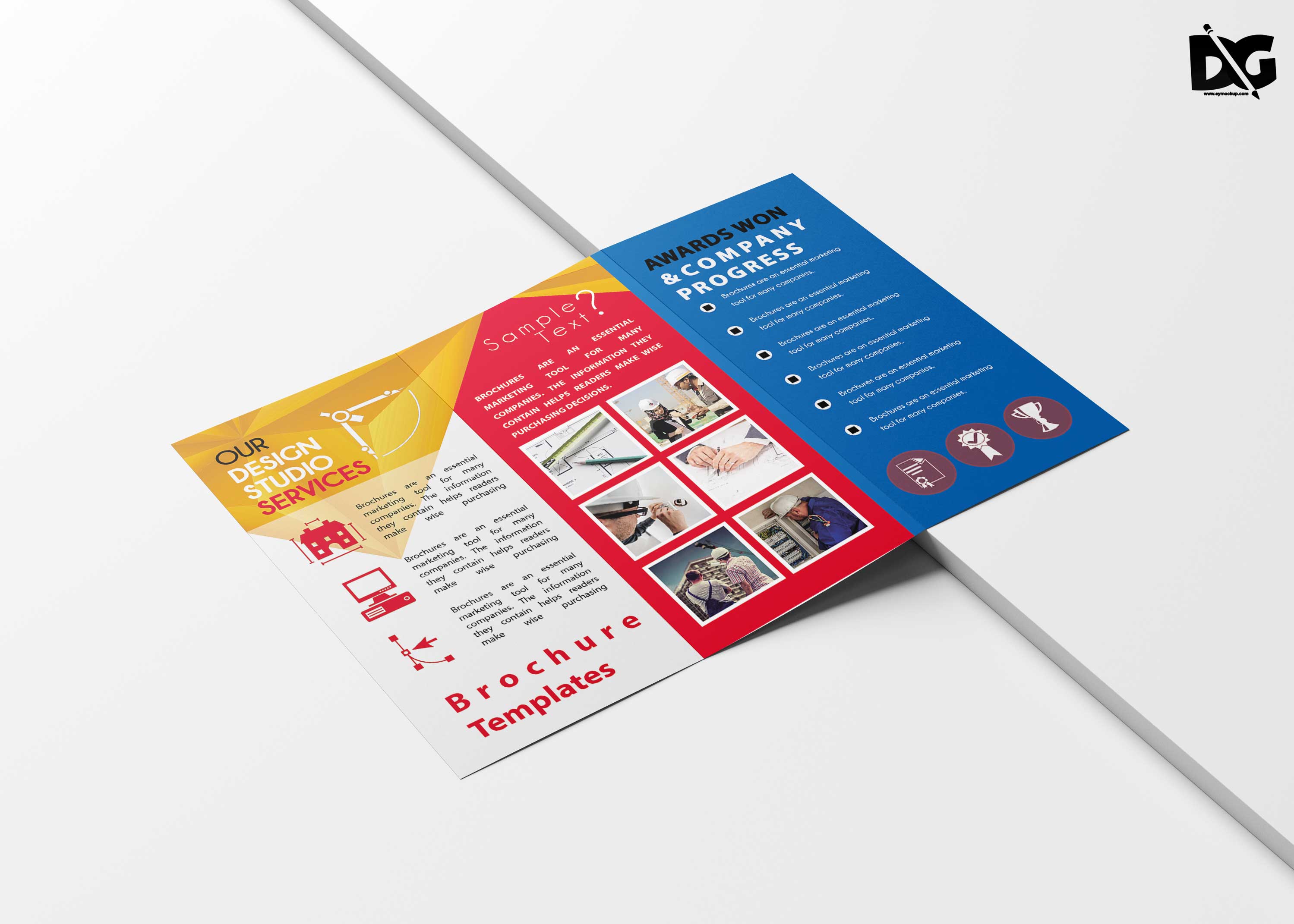 Free Download Architectural Tri-Fold PSD Brochure Template