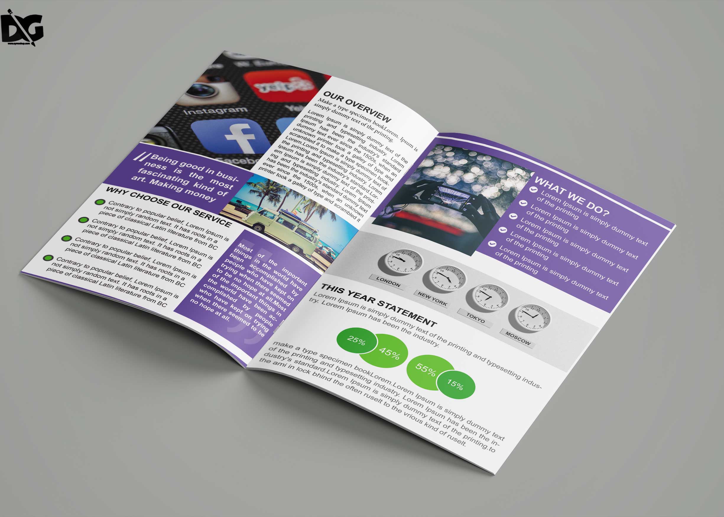 Free Download Bi-Fold Social Media Company Brochure Template - PSD Intended For Social Media Brochure Template