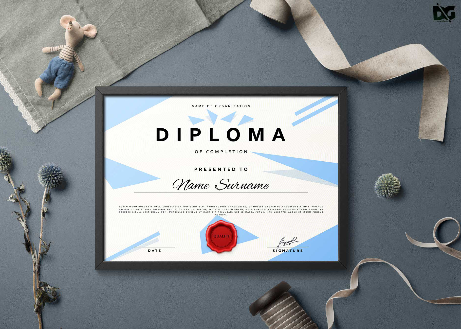Free Download Diploma Certificate EPS Template