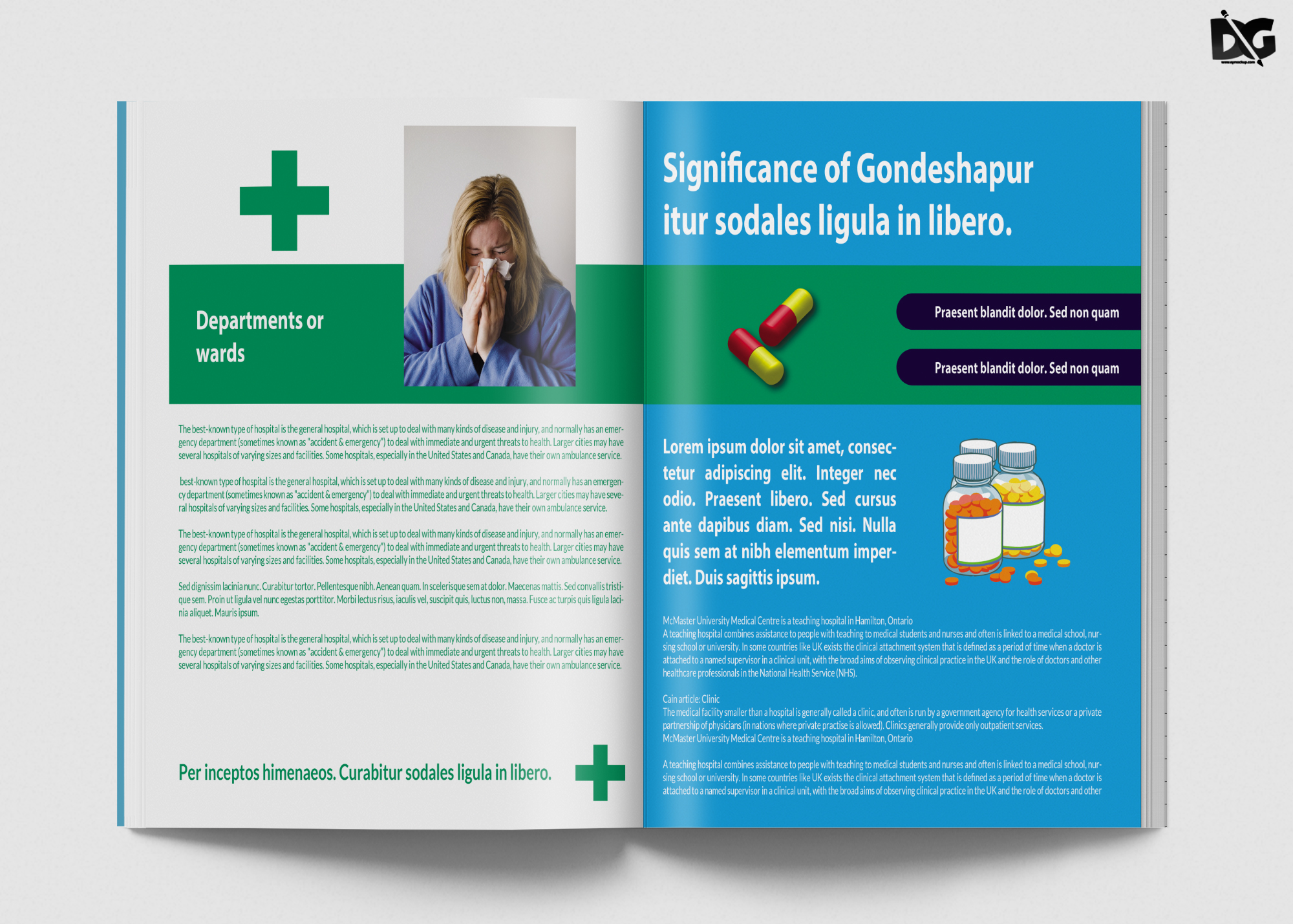 Free Download PSD Hospital Care Bi-Fold Brochure Template