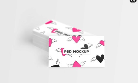 Free Front View Business Card Mockup