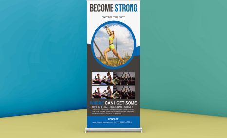 Free Gym Roll up PSD Banner Template
