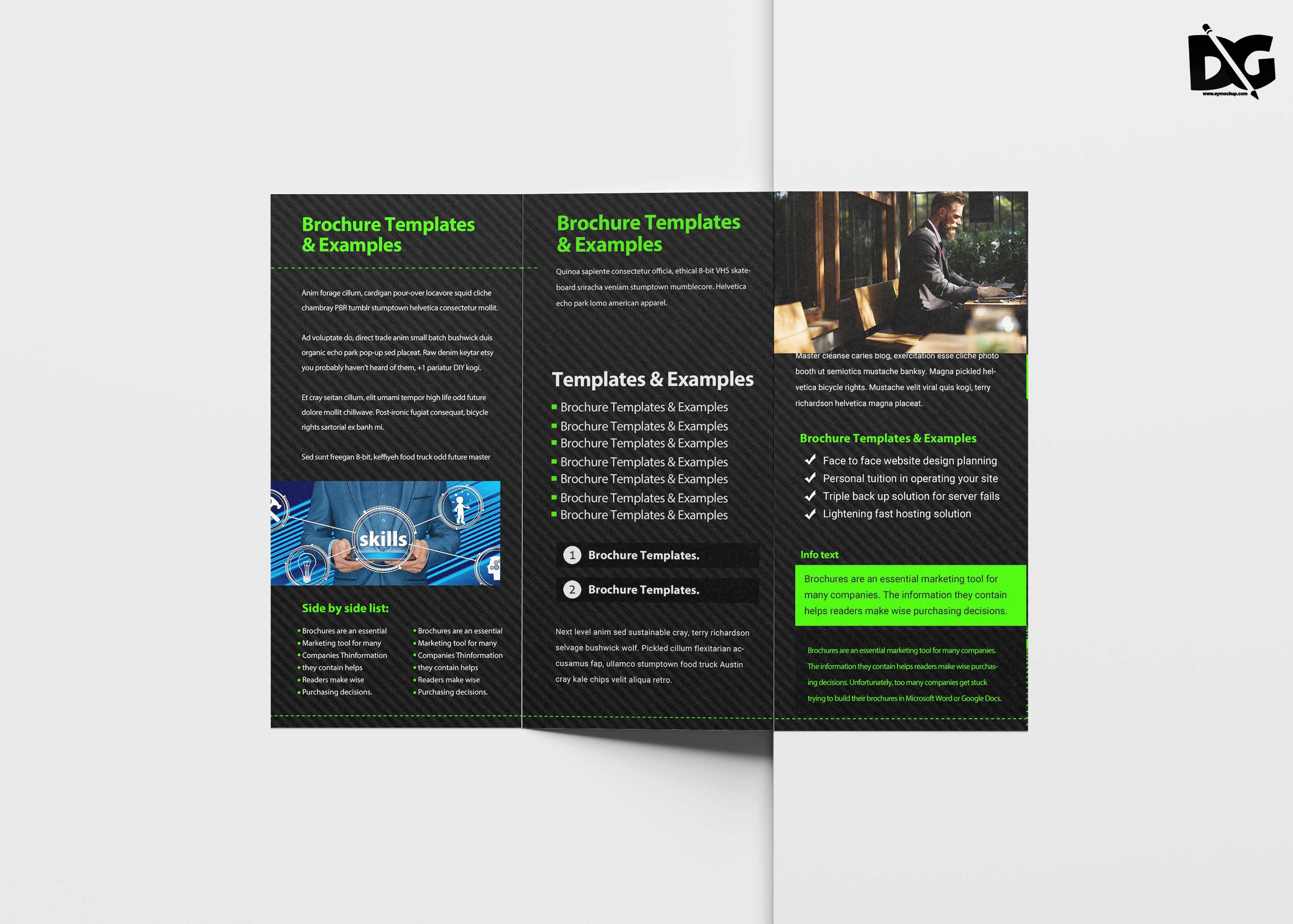Free Operation Tri-Fold Brochure Template - PSD Freebies Mockup Throughout Pop Up Brochure Template