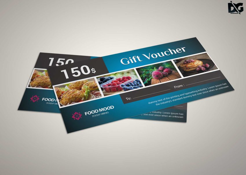 Free PSD Restaurant Food Gift Card Template
