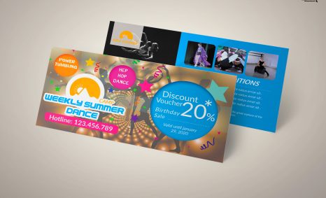 Free PSD Summer Training Gift Card Template