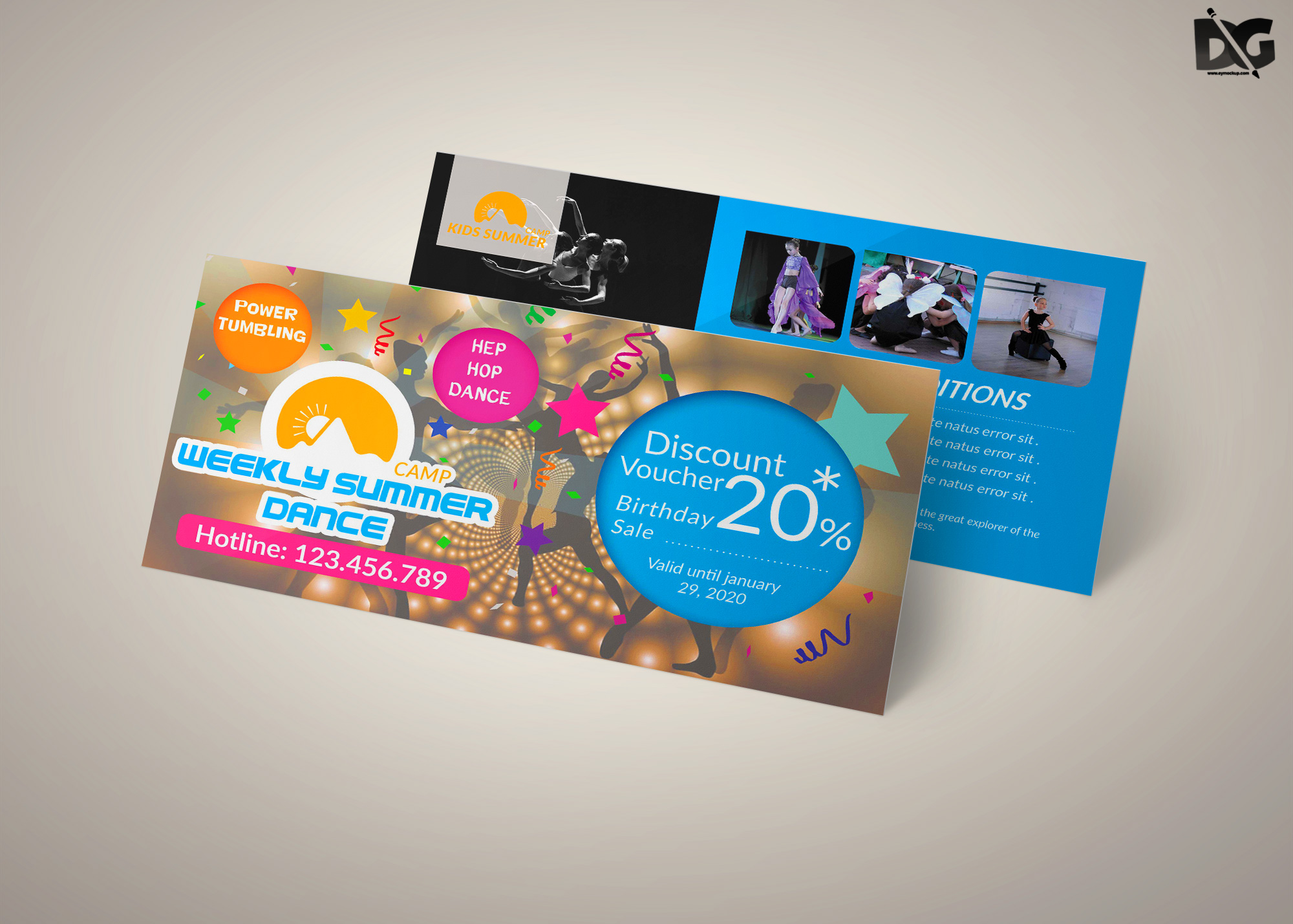 Download Free Psd Summer Training Gift Card Template Free Psd Freebies Mockup