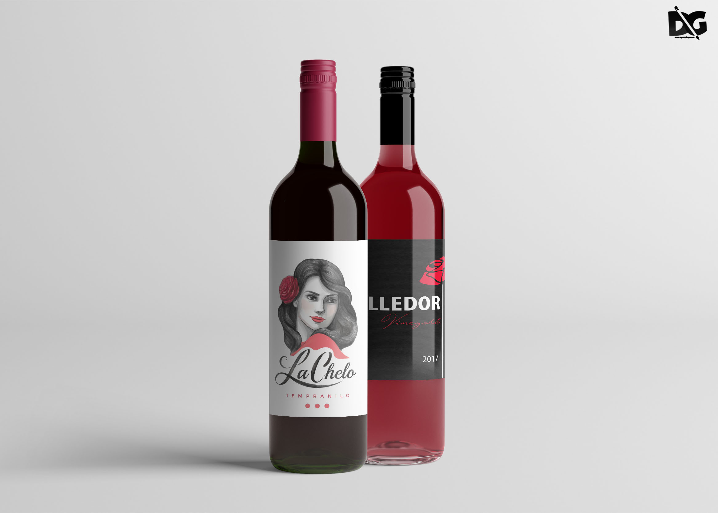 Free Download Wine PSD Bottle Label Design Mockup - PSD Freebies For Wine Bottle Label Design Template
