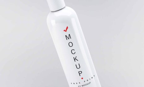 Free Cosmetic Dispenser Bottle Label Presentation Mockup