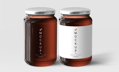 Free Download Honey Jars PSD Label Mockup
