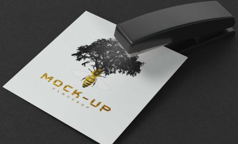 Stapler Paper Logo Mockup