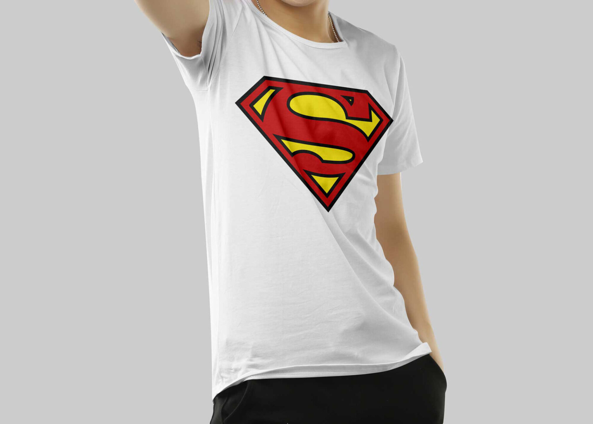 Free Superman Artwork T-shirt Mockup
