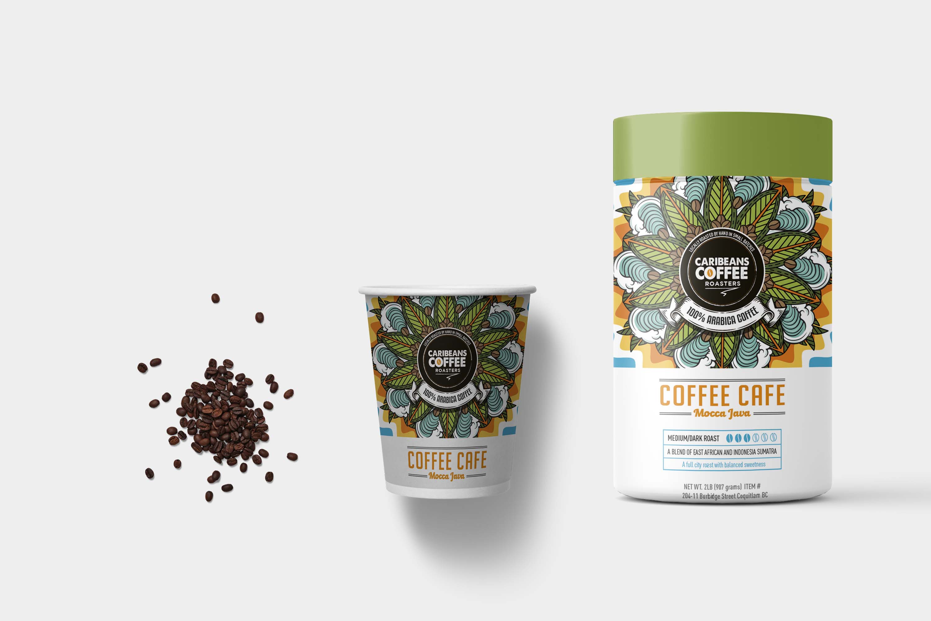 Download Coffee Beans Packaging Bottle Label Mockup | Free PSD Freebies Mockup