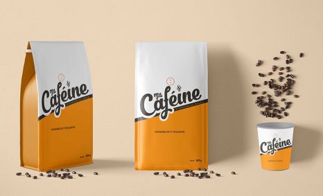 Premium Coffee Paper Pouch Packaging Mockup