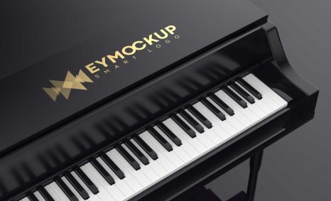 Black Piano Logo Mockup