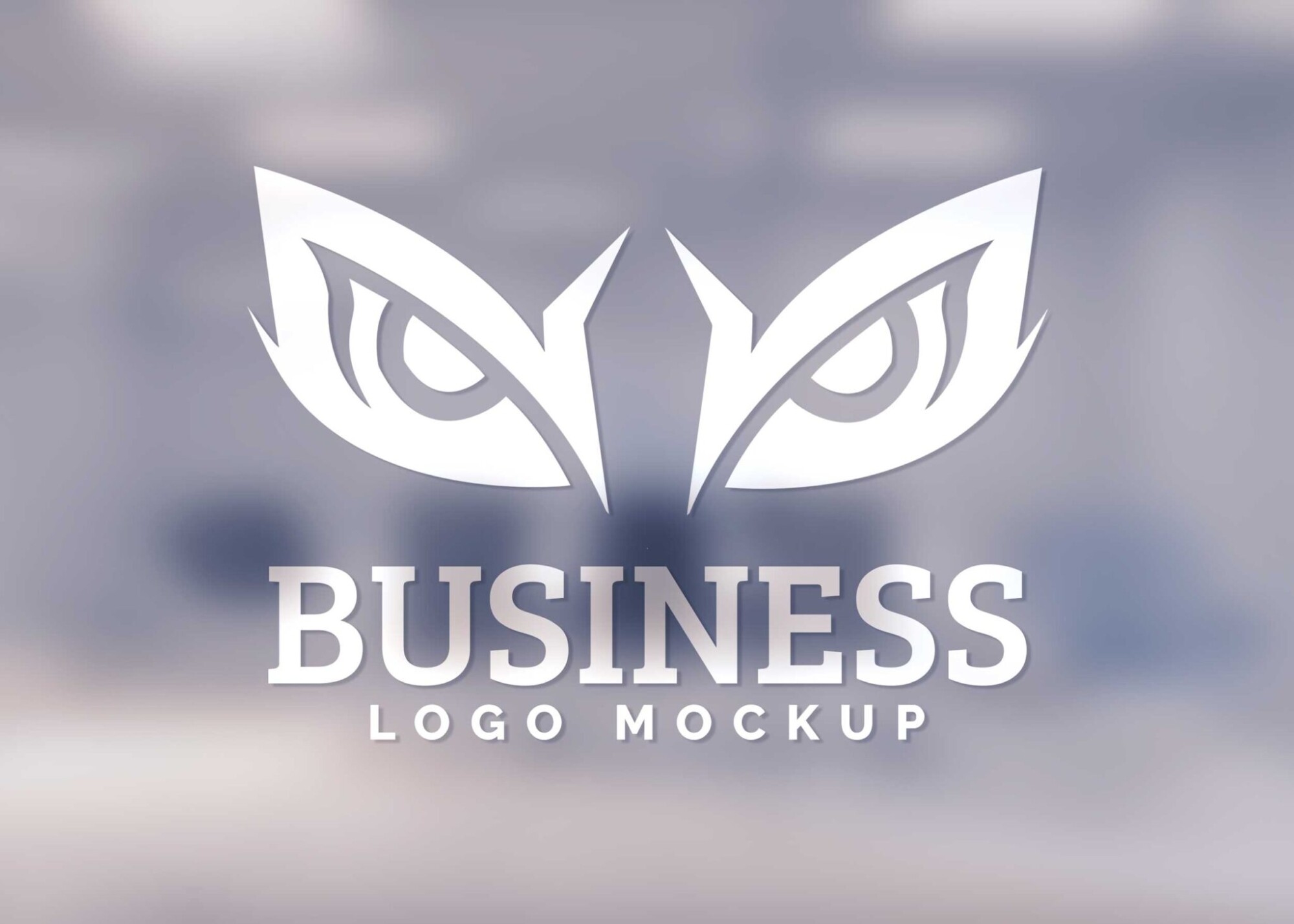 Blur Glass Wall Logo Mockup