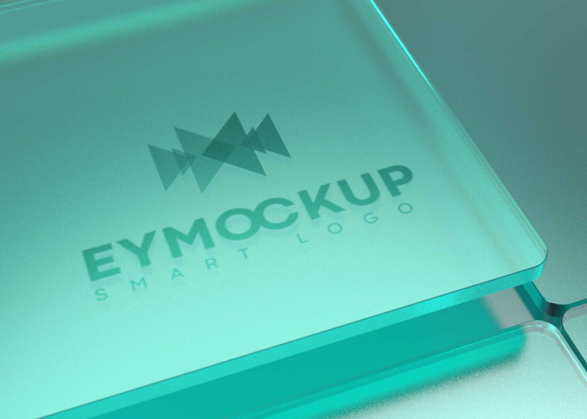 Green Glass Logo Mockup