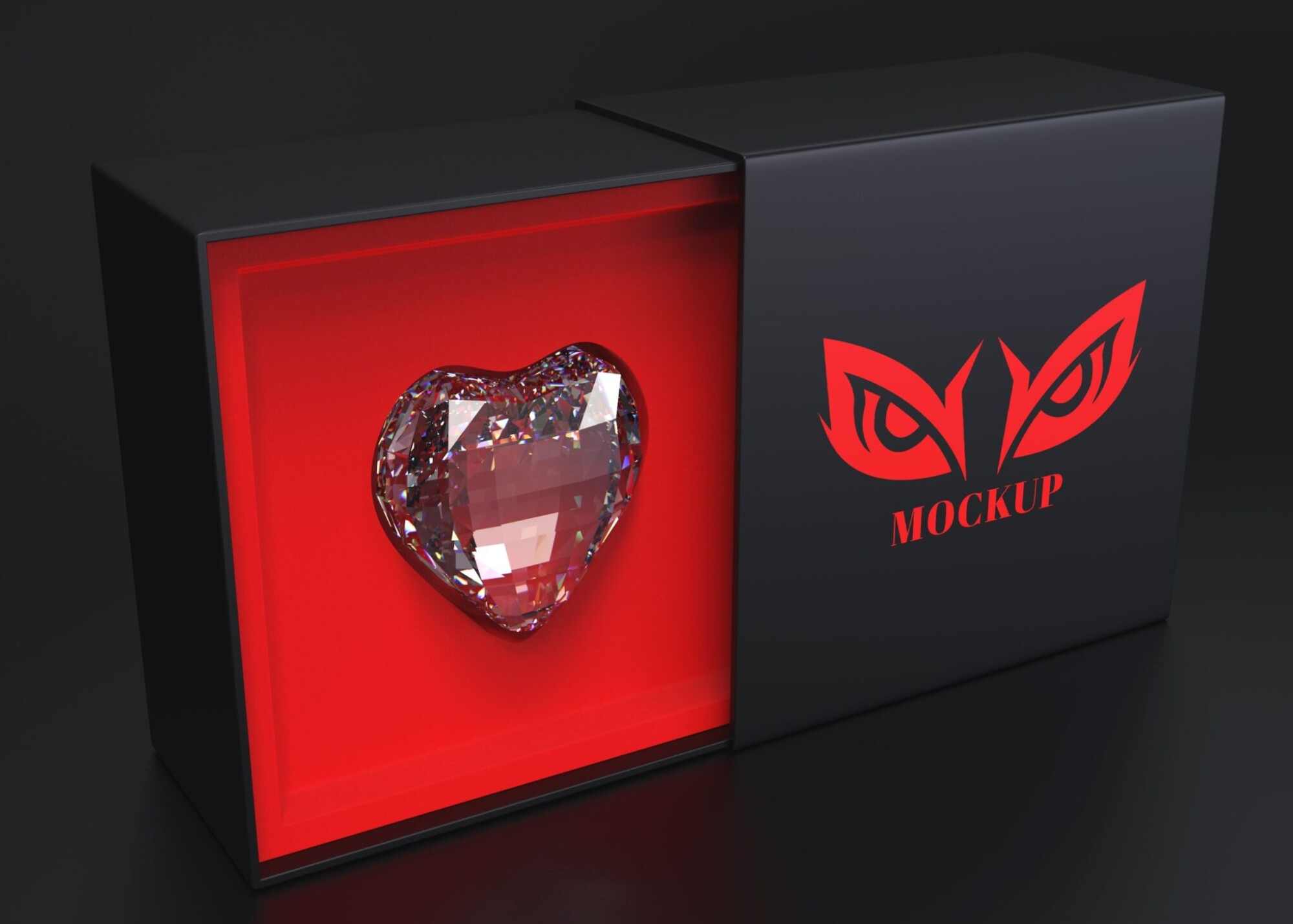 Heart Diamond Box Logo Mockup