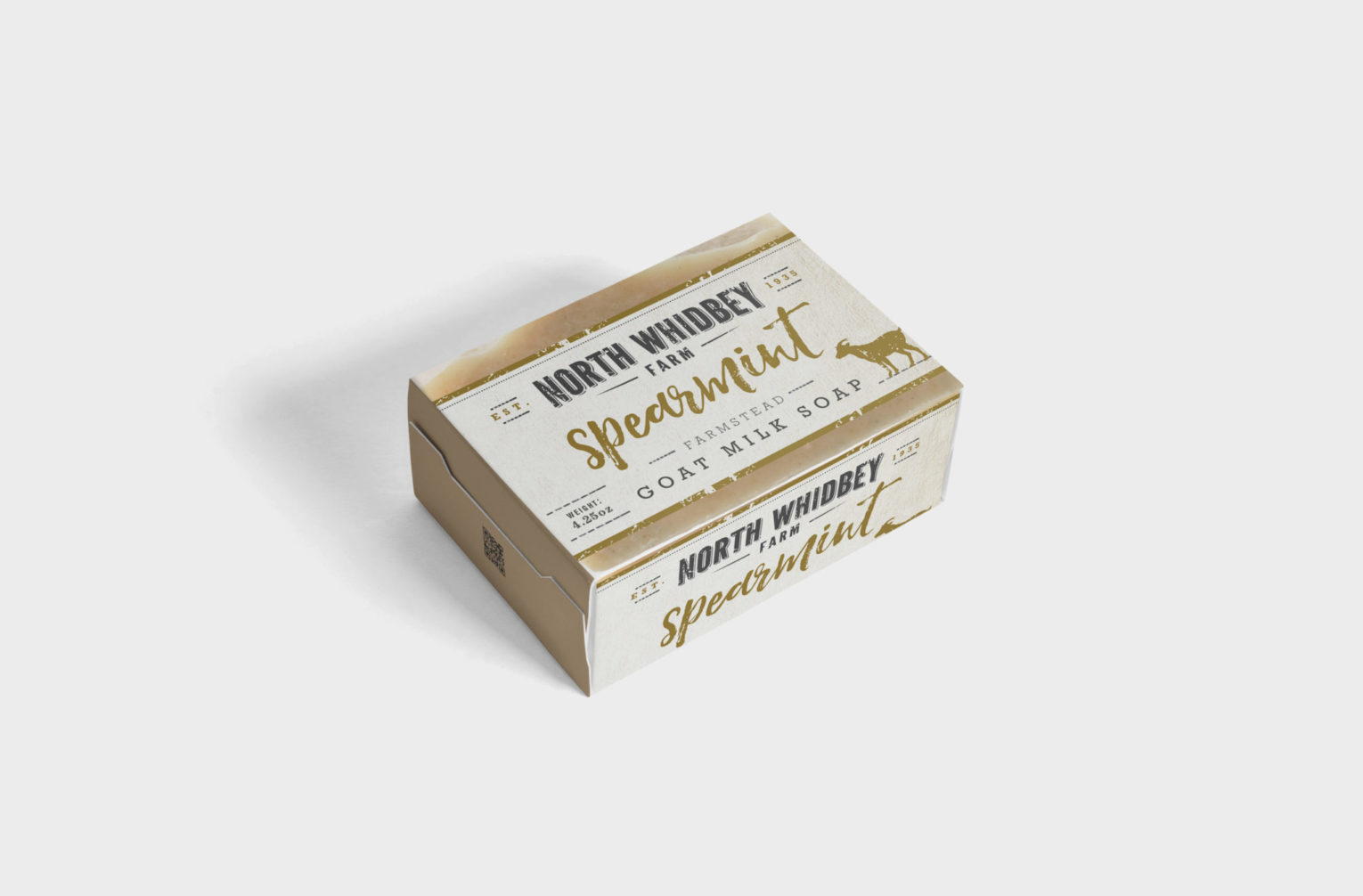 Spearmint Goat Milk Soap Packaging label Mockup