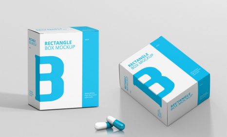 Rectangle Foldable Box Packaging Mockup