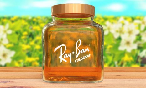 Free Jar Honey Glass Logo Mockup