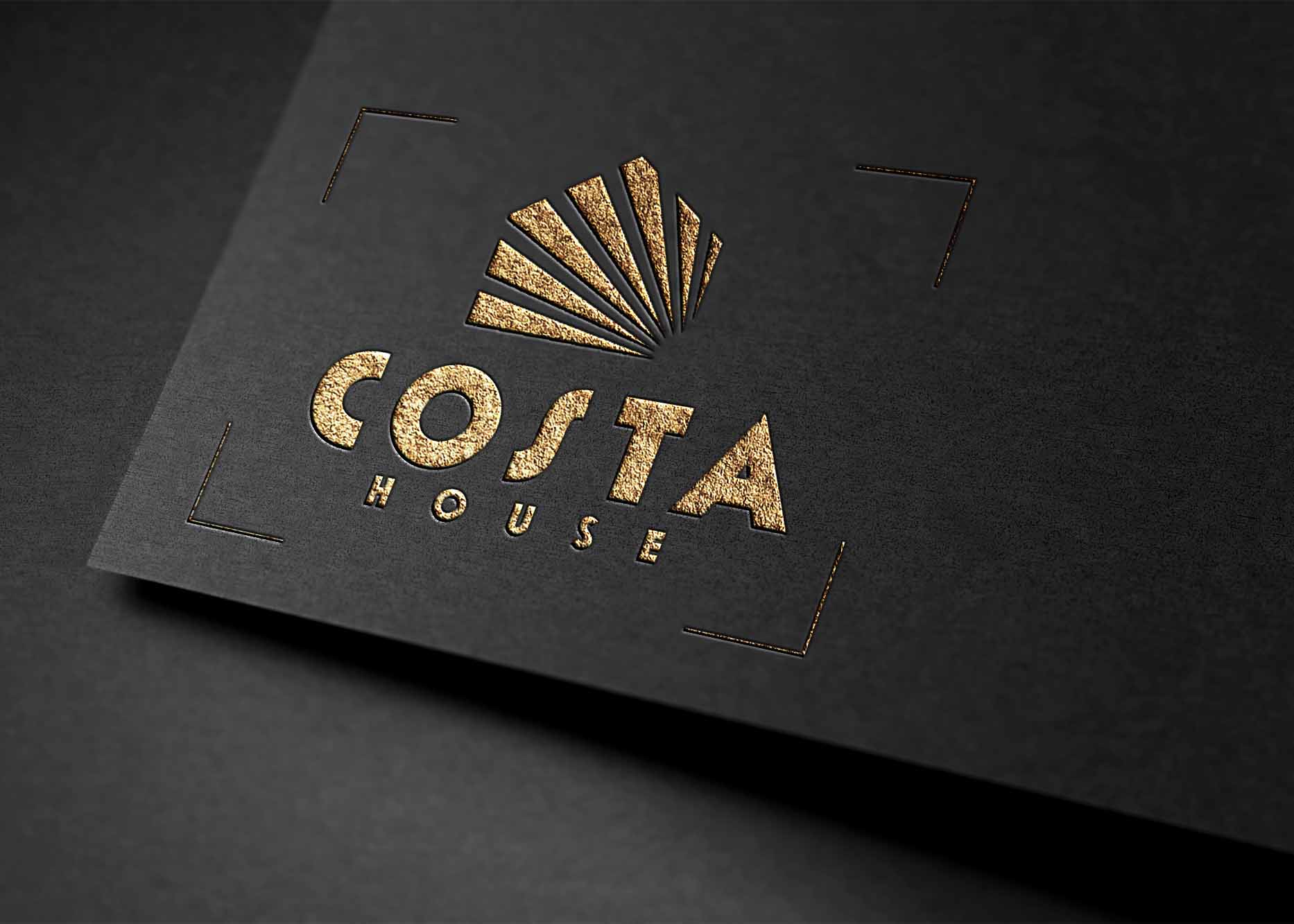 Free Costa Gold Logo Mockup