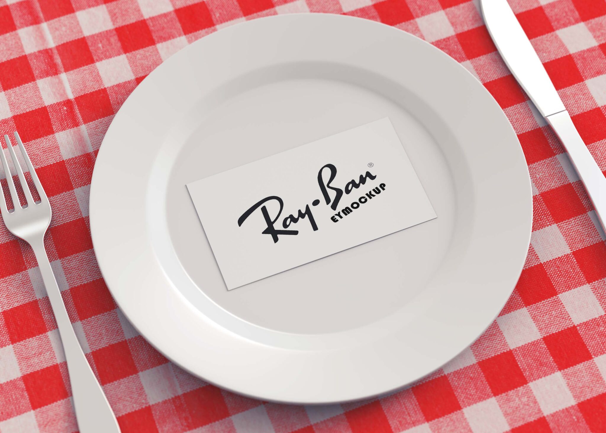 Free Dinner Plate Logo Mockup