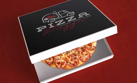 Free Pizza Box Logo Mockup