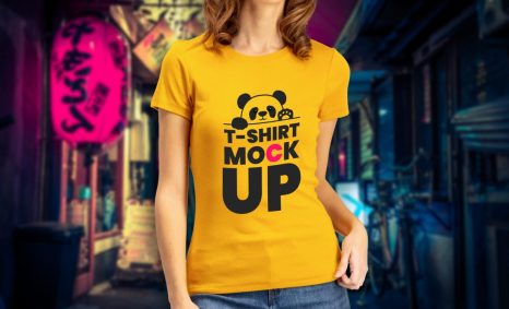 Free Yellow T-shirt Mockup