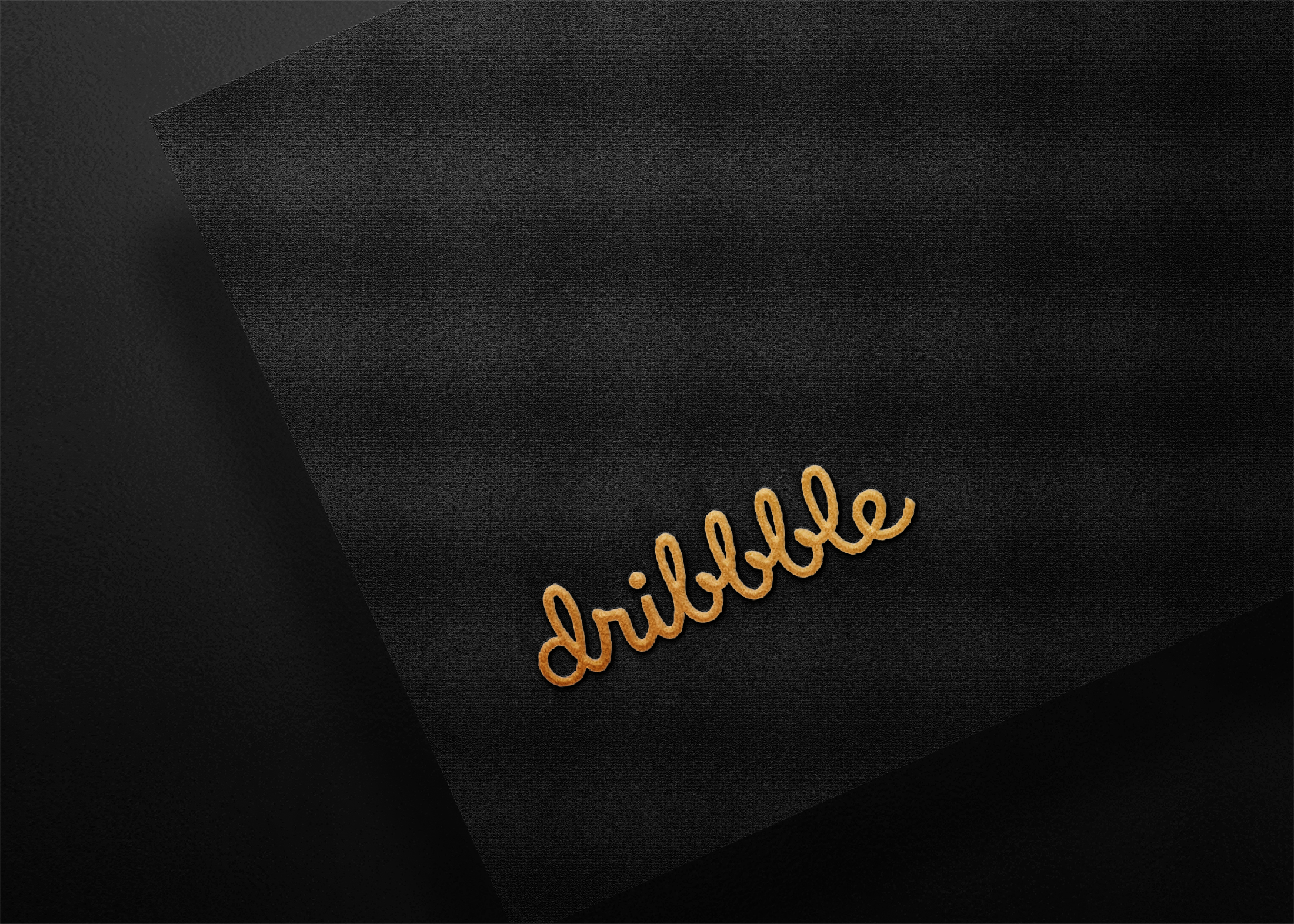 Dribbble Black Gold Logo Mockup