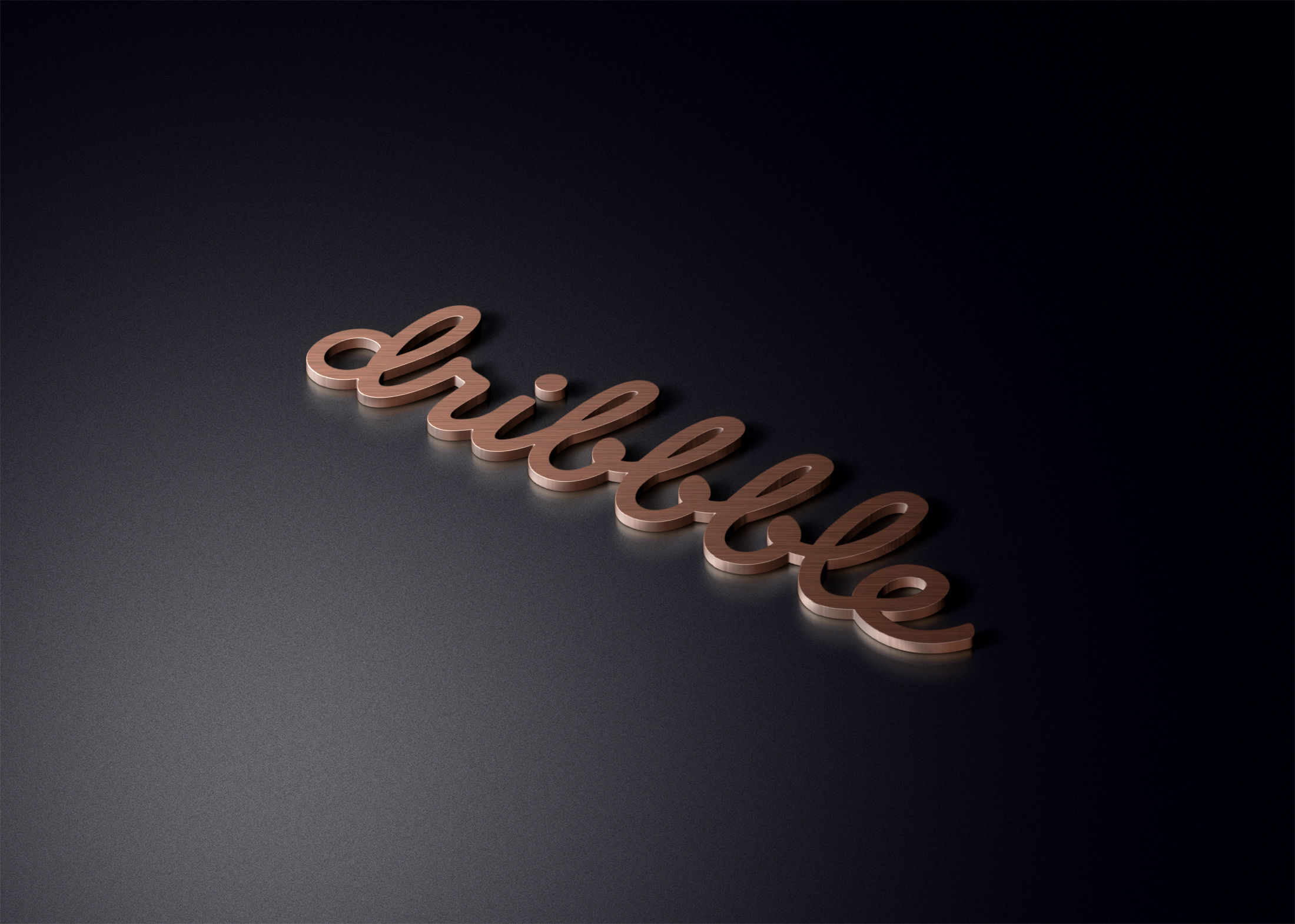 Dribbble Copper 3D Logo Mockup